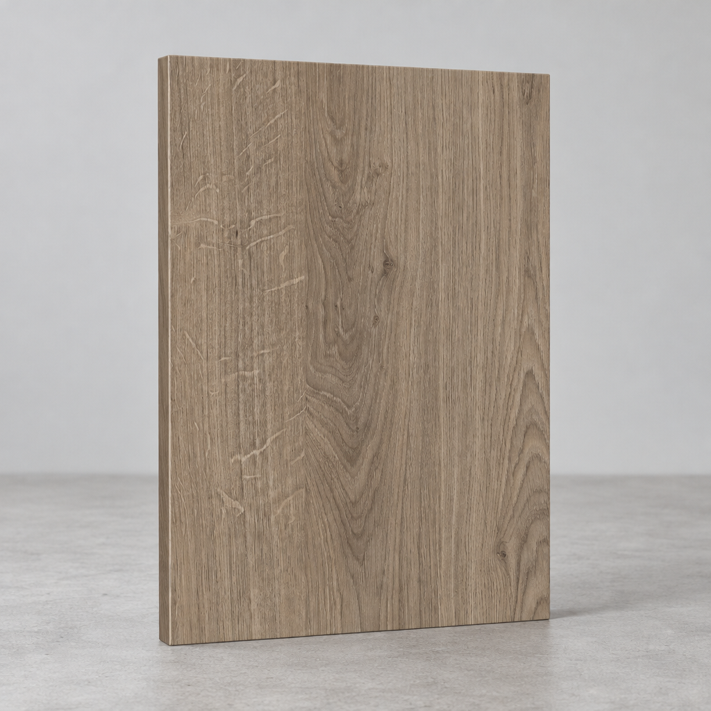 Denver eiken truffelbruin kastfront met verticale houtnerf
